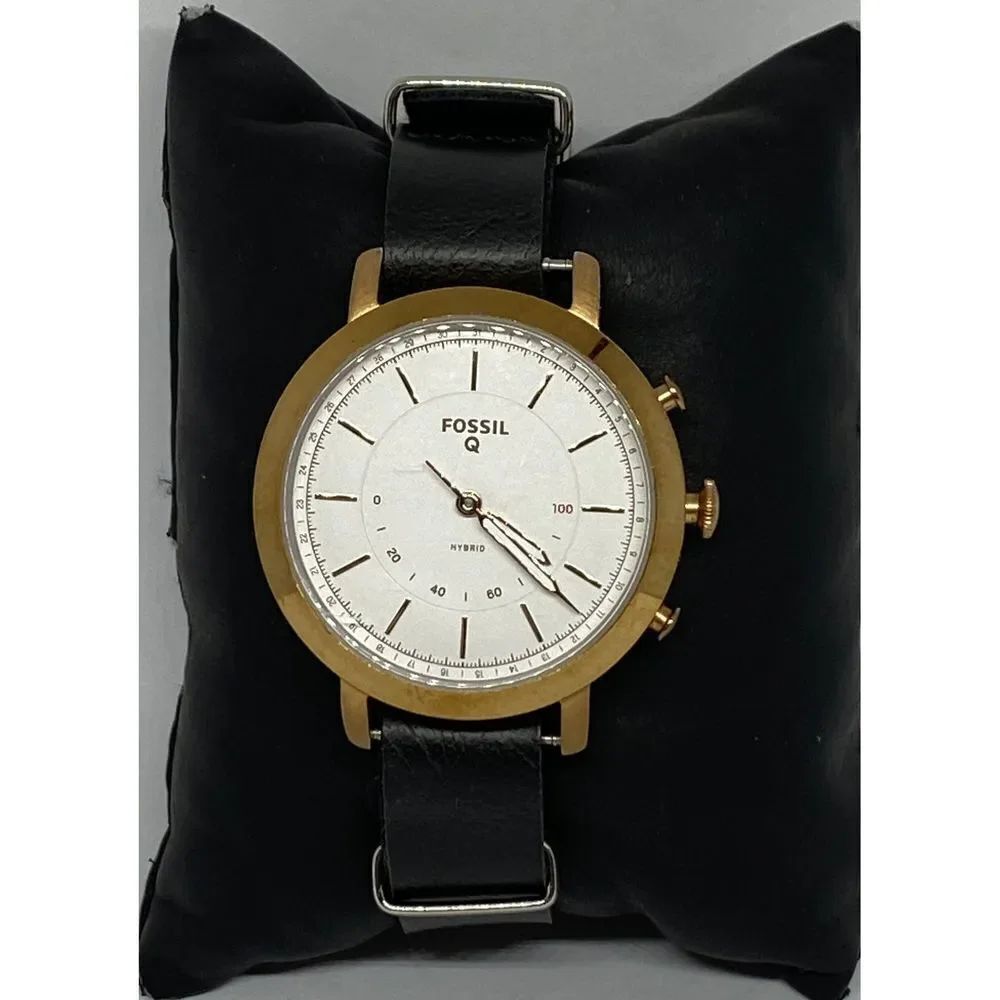 Fossil Q Neely FTW5007 Womens Black Leather Analog Dial Quartz Wrist Watch JK540